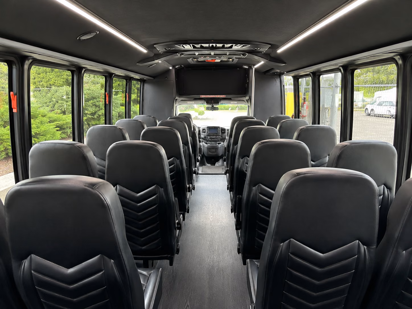 stockton 18 passenger minibus inside