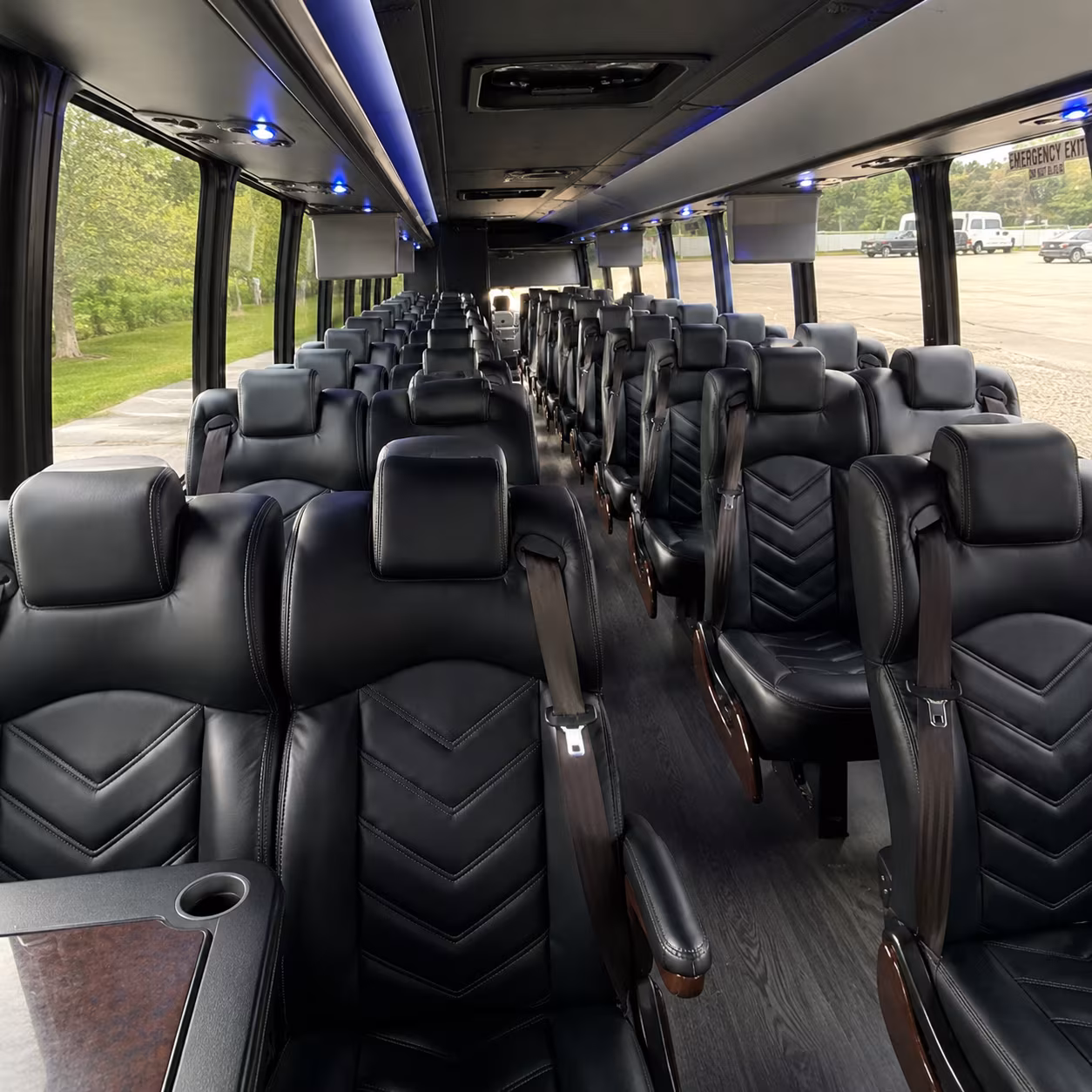 stockton 28 passenger minibus inside