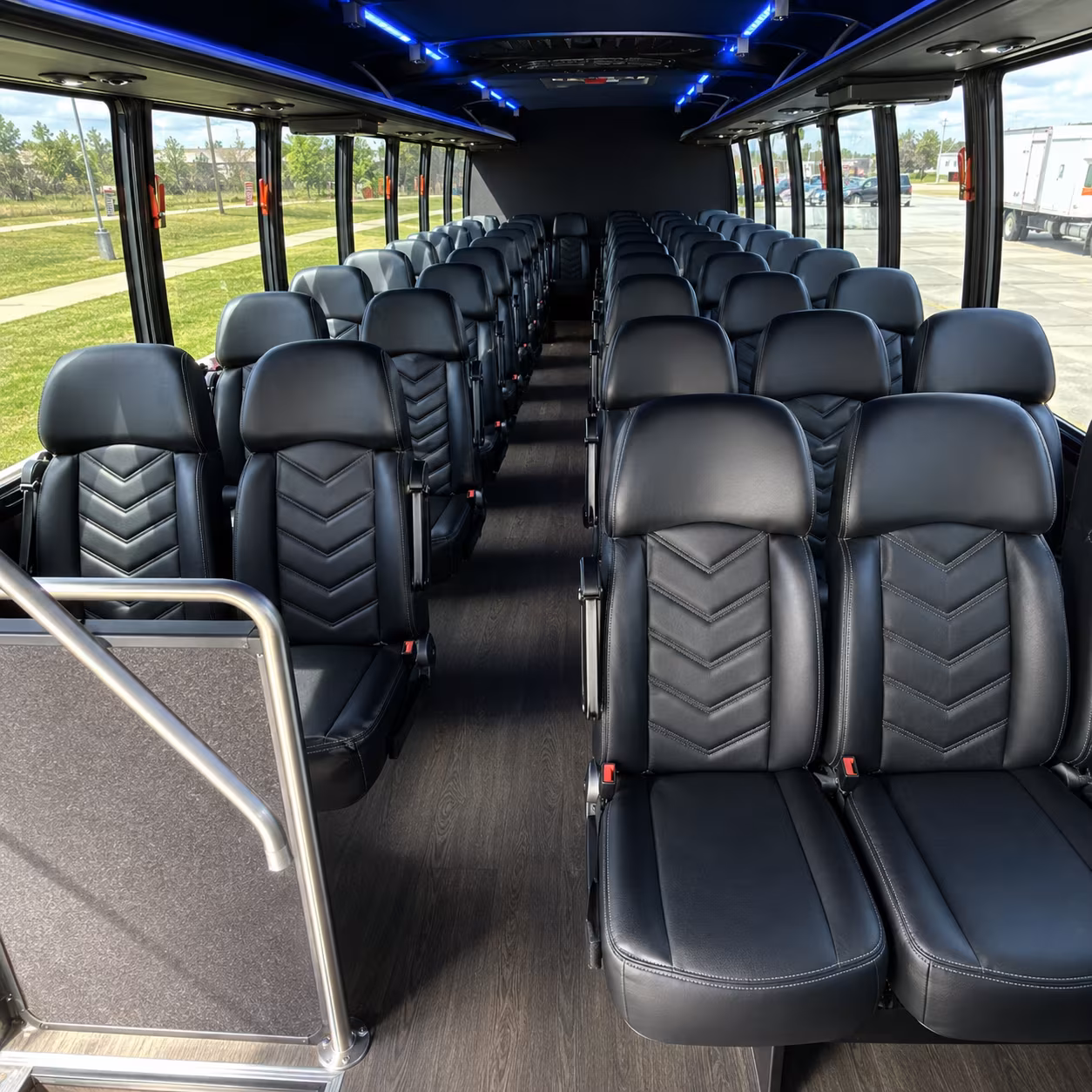 stockton 28 passenger minibus interior