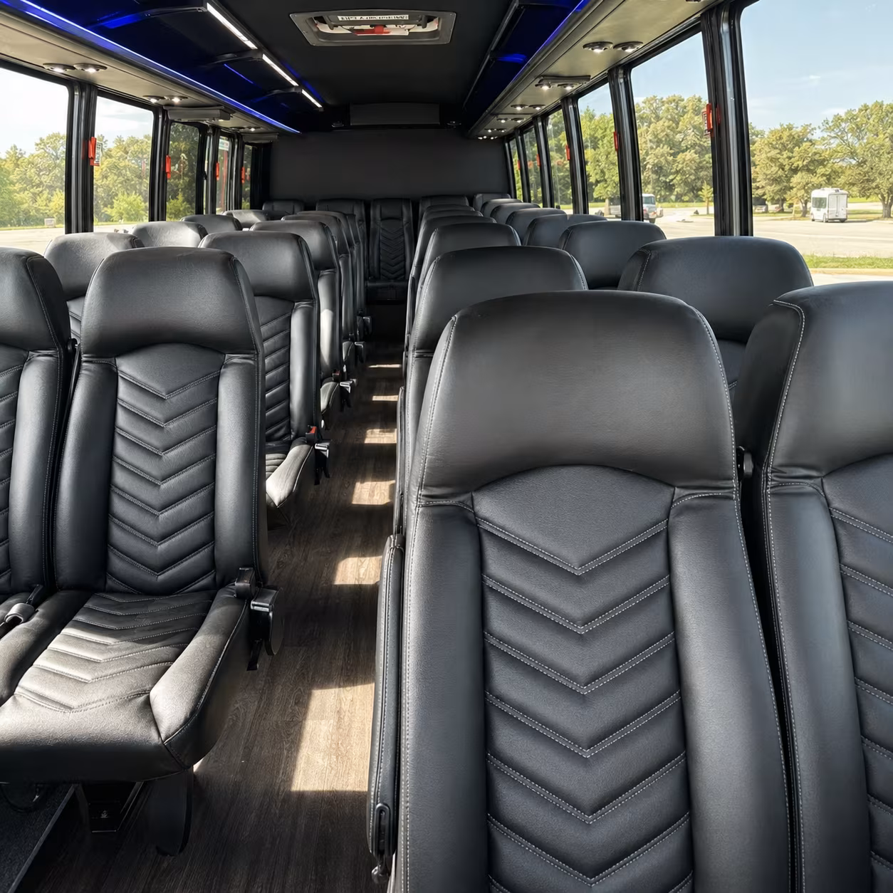 stockton 30 passenger minibus interior