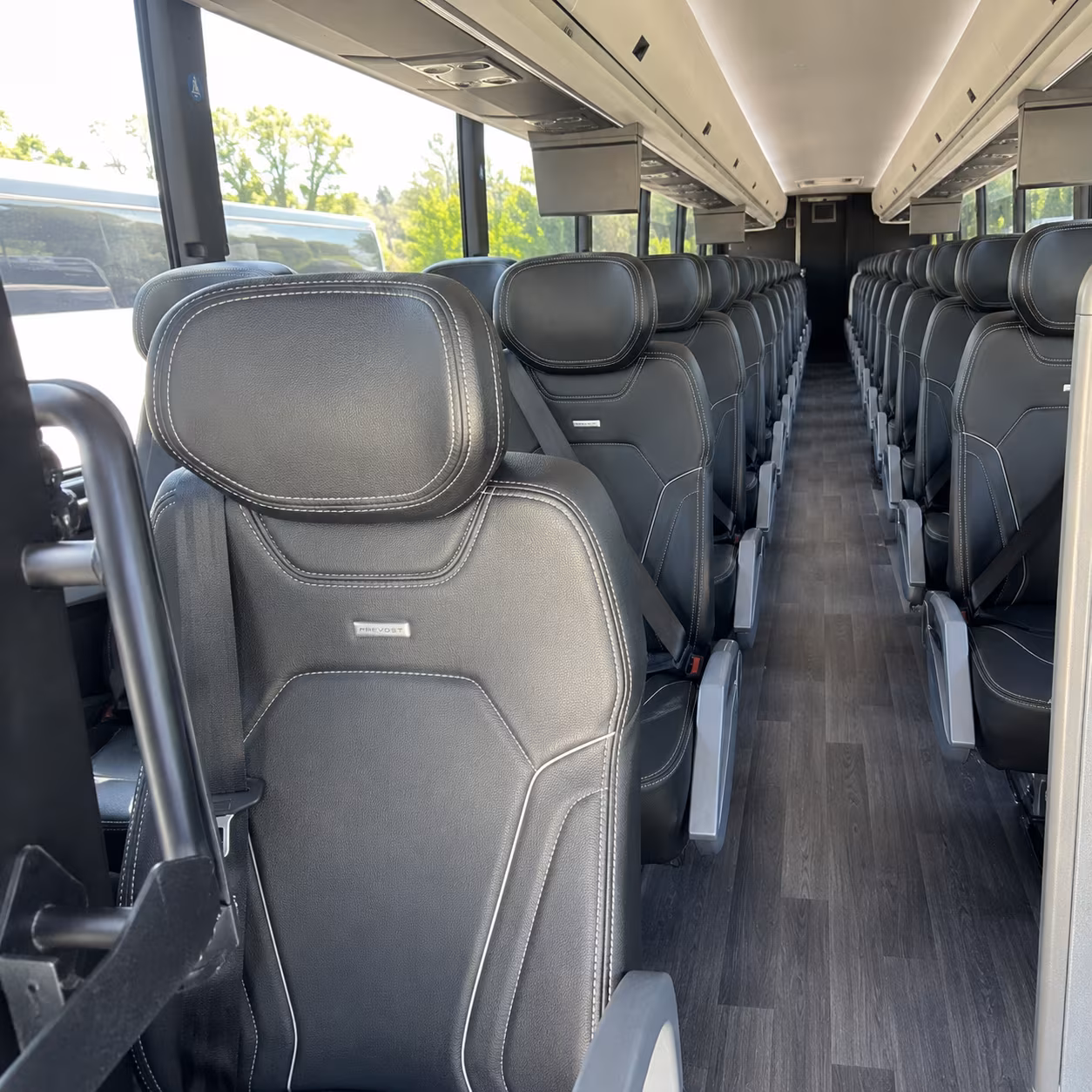 stockton 47 passenger charter bus interior