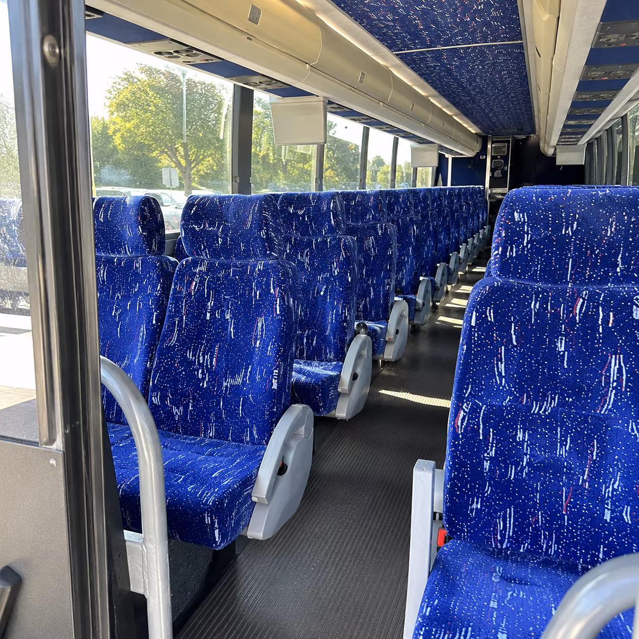 stockton 50 passenger charter bus inside