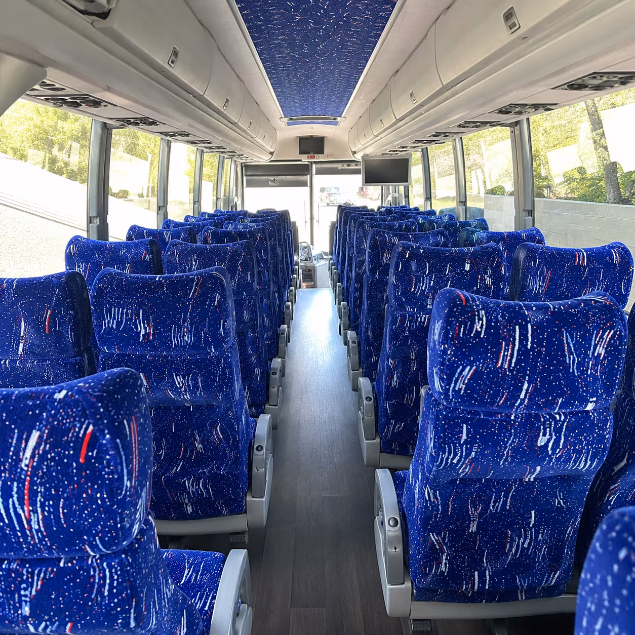 stockton 50 passenger charter bus interior