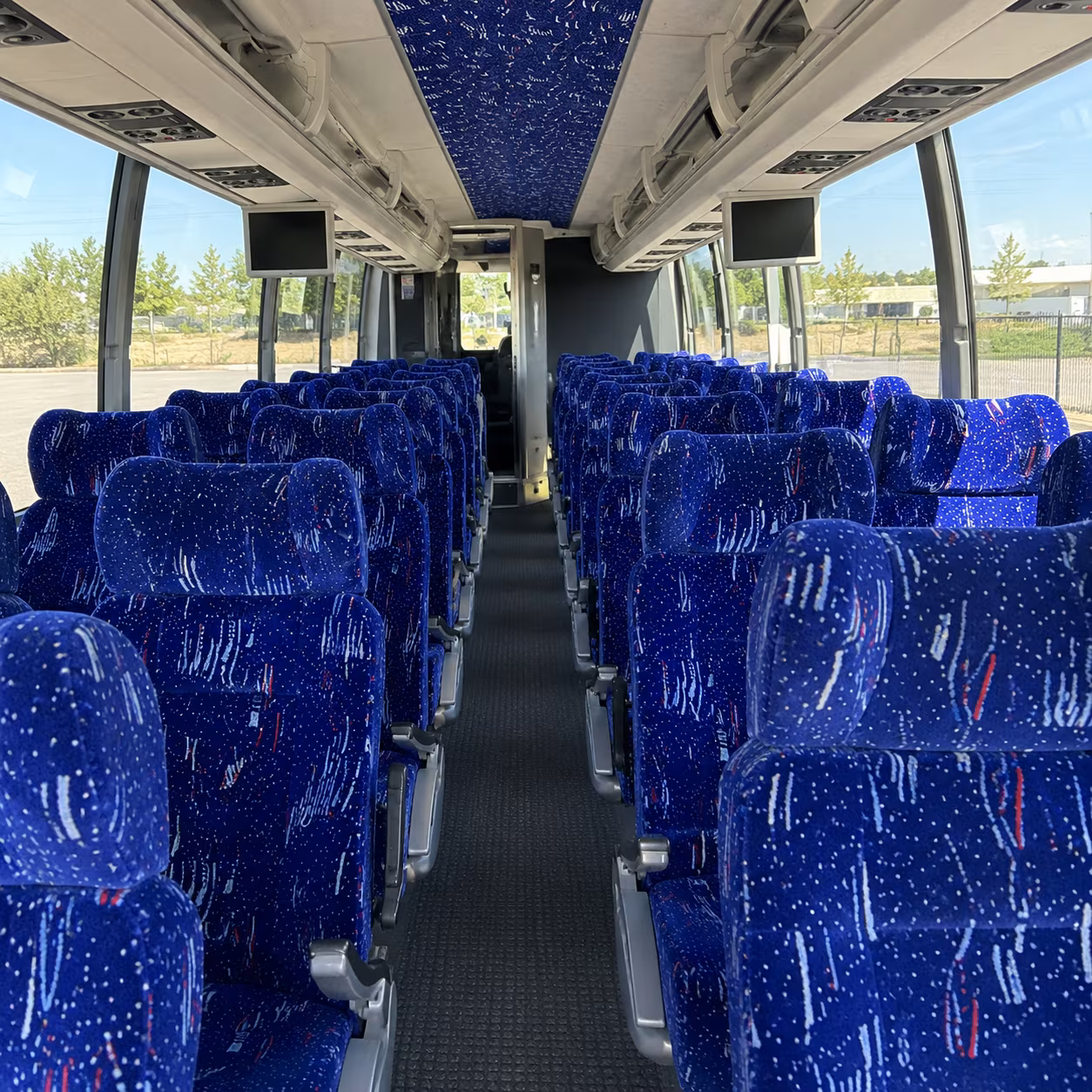 stockton 54 passenger charter bus interior