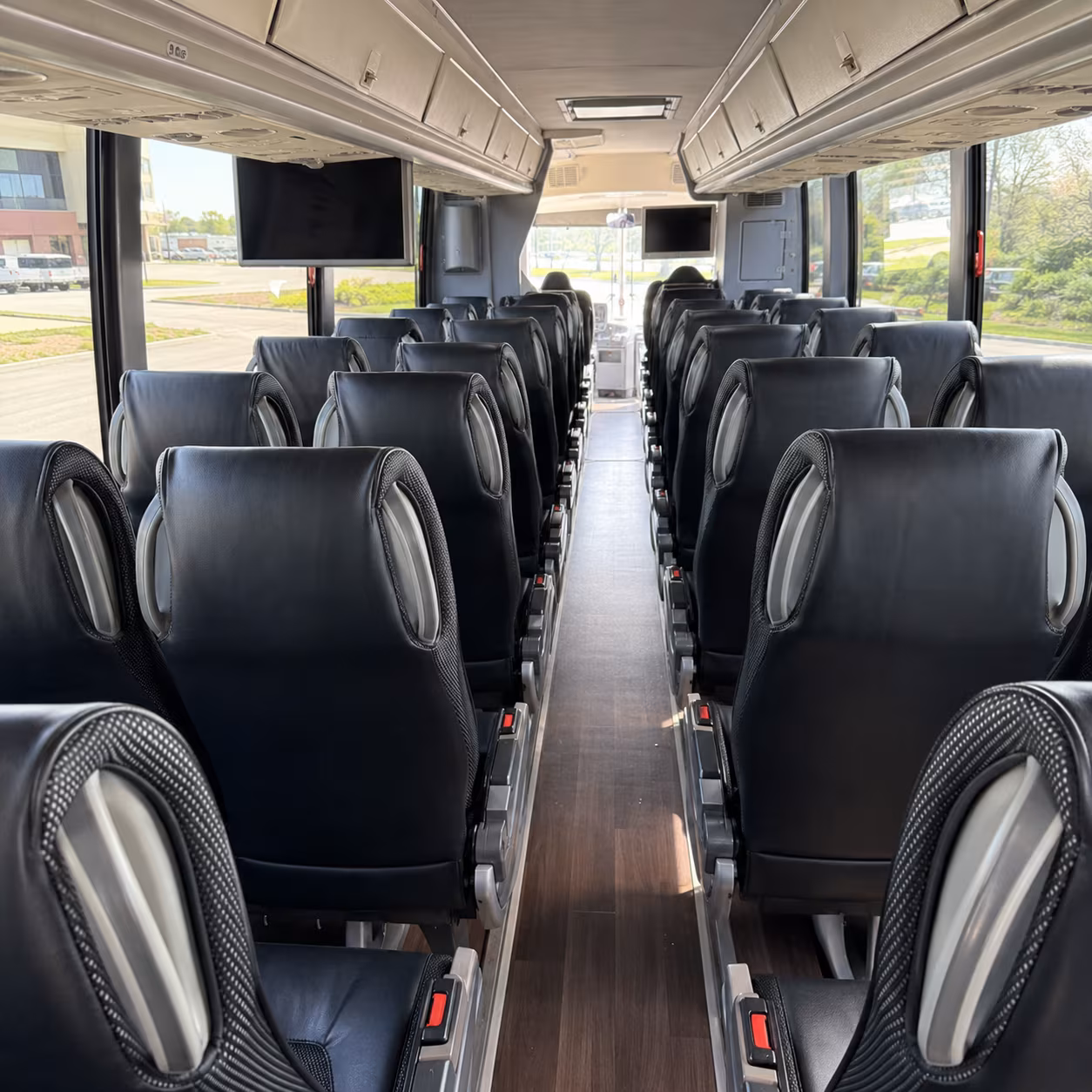 stockton 56 passenger charter bus inside