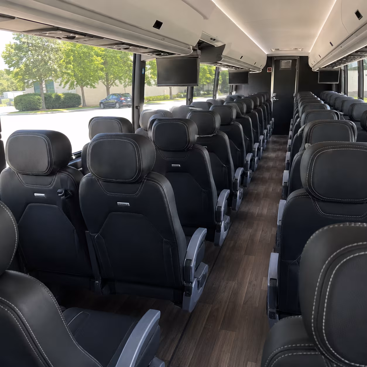 stockton 56 passenger charter bus interior